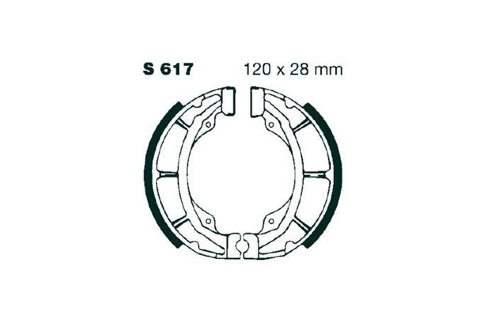 Kit de mâchoires / Tambours de frein avant / arrière EBC S617 SUZUKI TS 50 / RM 100 / 125 1979 - 2002 Kit de mâchoires / Tambours de frein avant / arrière EBC S617 SUZUKI TS 50 / RM 100 / 125 1979 - 2002