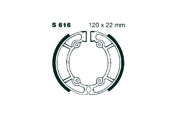 Kit de mâchoires / Tambours de frein arrière EBC S616G SUZUKI RM 125 / 250 1981 - 1987 Kit de mâchoires / Tambours de frein arrière EBC S616G SUZUKI RM 125 / 250 1981 - 1987