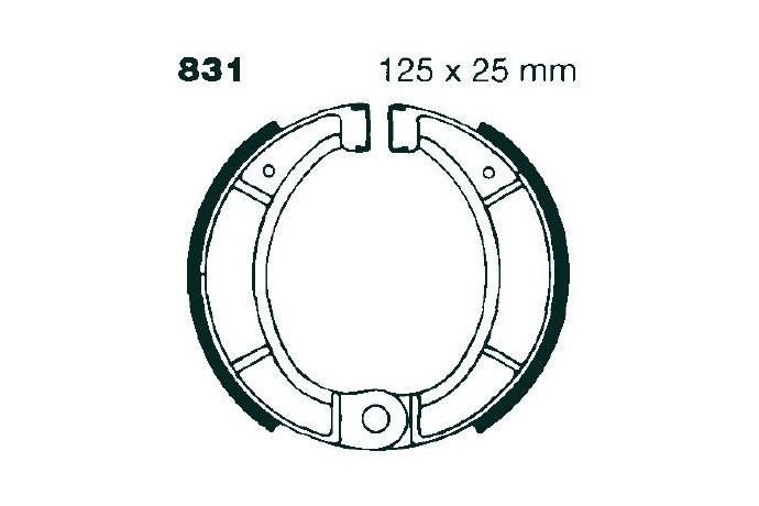 Kit de mâchoires / Tambours de frein avant / arrière EBC 831G BULTACO LOBITO / PURSANG / SHERPA