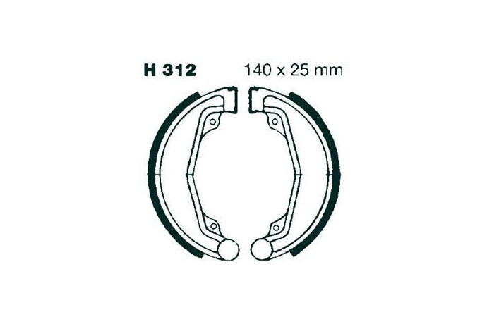 Kit de mâchoires / Tambours de frein avant / arrière EBC H312 HONDA XR / XL / CM / CD 125 / 185 / 200 / 250 / 500 1978 - 1985