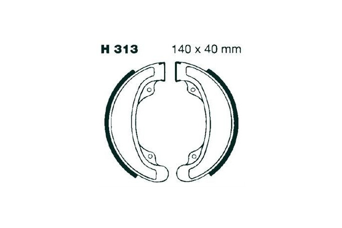 Kit de mâchoires / Tambours de frein arrière EBC H313 HONDA VT / REBEL / CB 250 / 350 / 400 / 450 / 500 1978 - 1990