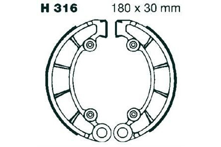 Kit de zapatas / Tambor de freno trasero EBC H316 HONDA CB 500 / 550 1975 - 1980