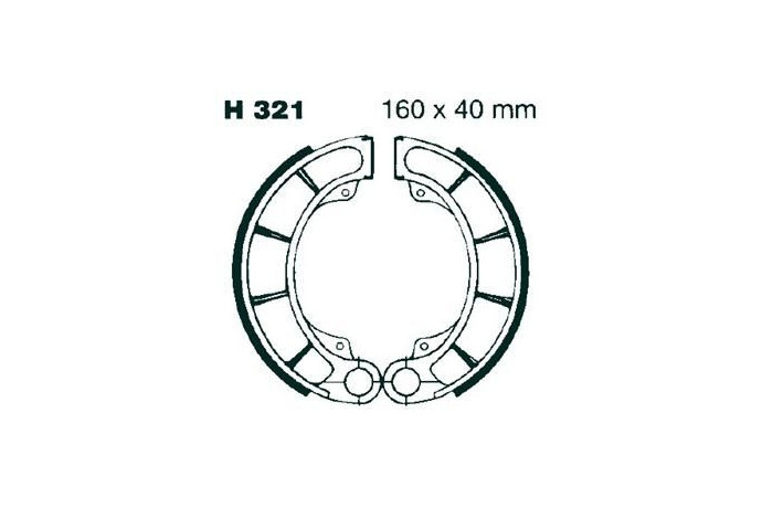Kit de mâchoires / Tambours de frein arrière EBC H321 HONDA CB / GL / NV / VT 250 / 400 / 500 / 600 / 650 / KYMCO VENOX