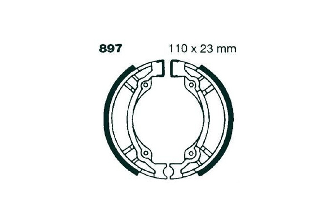 Kit de mâchoires / Tambours de frein arrière EBC 897 SUZUKI TR 50 / UG 110 / HYOSUNG / PGO / TGB / ADLY / SINNIS