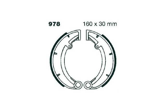 Kit de mâchoires / Tambours de frein avant / arrière EBC 978 MZ/MUZ TS 125 / 150 / 250 / ETZ 250 / 300 / SAXON