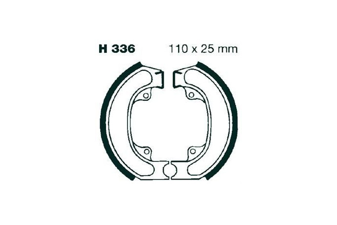 Kit de mâchoires / Tambours de frein arrière EBC H336 HONDA SH 50 / 75 / LEAD 90 1985 - 1996