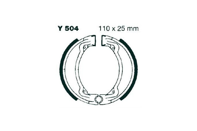 Kit de mâchoires / Tambours de frein avant / arrière EBC Y504 YAMAHA DT / RD / TY / RS / YB / YZ / CPI POPCORN Kit de mâchoires / Tambours de frein avant / arrière EBC Y504 YAMAHA DT / RD / TY / RS / YB / YZ / CPI POPCORN