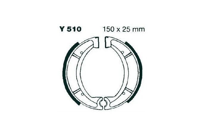 Kit ganasce / Tamburi freni anteriori / posteriori EBC Y510 YAMAHA RD / RS 125 / 200 / SR / XT 500 / 550 / 600 Kit ganasce / Tamburi freni anteriori / posteriori EBC Y510 YAMAHA RD / RS 125 / 200 / SR / XT 500 / 550 / 600