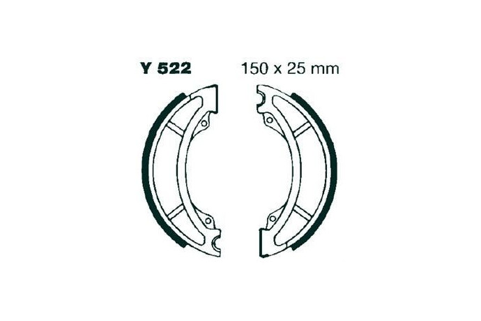 Kit de mâchoires / Tambours de frein avant EBC Y522 YAMAHA AS3 / RD 125 / SR 250 1971 - 1994