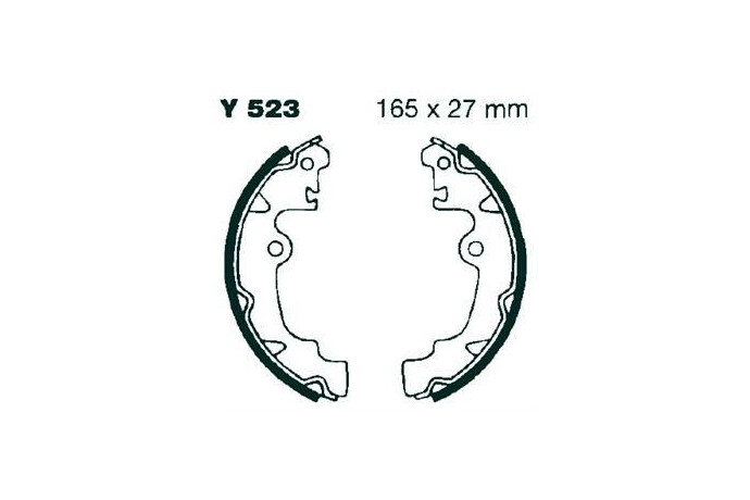 Kit de mâchoires / Tambours de frein arrière EBC Y523 YAMAHA YFU1W / YFU1T 1989 - 1990