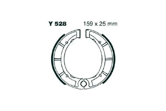 Kit de zapatas / Tambor de freno delantero y trasero EBC Y528 YAMAHA YFB / YFM 250 / 350 1975 - 2004