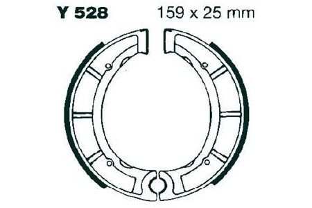 Kit de zapatas / Tambor de freno delantero y trasero EBC Y528 YAMAHA YFB / YFM 250 / 350 1975 - 2004
