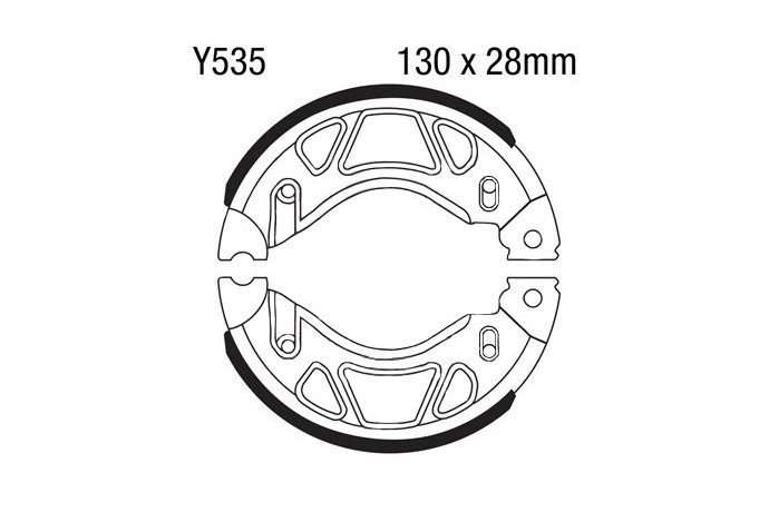 Kit de mâchoires / Tambours de frein arrière EBC Y535 YAMAHA YS / YBR 125 / 250 / HONLEY HD1 / HD2 / HD3 2007 - 2021