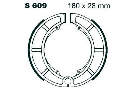 Kit de zapatas / Tambor de freno trasero EBC S609 SUZUKI GT 250 / 380 / 400 / 500 / 550 / T20 / T250 / T350 / T500