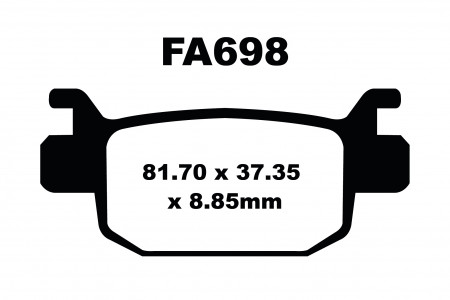 Jeu de plaquettes de frein EBC FA698 Utilisation Route