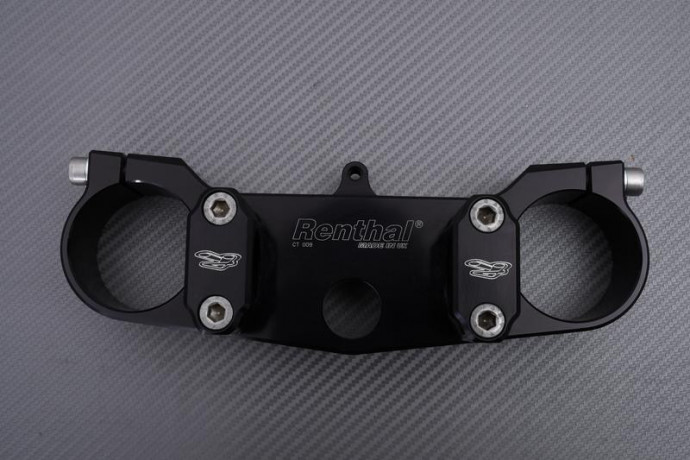 Té supérieur aluminium taillé masse avec pontets Noir RENTHAL YAMAHA YZF / YZ 125 / 250 / 426 / 450 2004 - 2005 REF : CA029