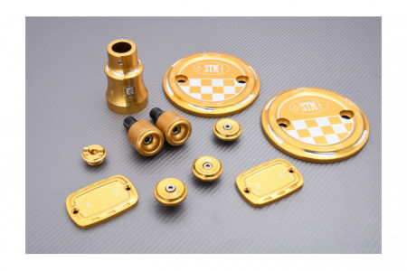 Kit accessoires aluminium taillé masse complet STM anodisé Or YAMAHA TMAX