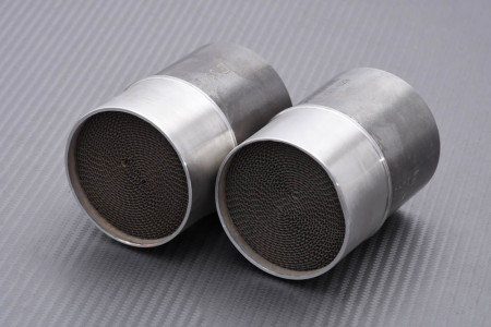 Pares de catalizadores de escape AKRAPOVIC homologados HARLEY DAVIDSON XL1200 V / C / R / X / FXSTD Deuce / Dyna Super Glide