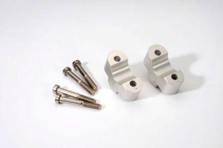 Réhausses 30mm Universelles LSL couleur Aluminium pour guidon de 28mm REF: 127RD30SI