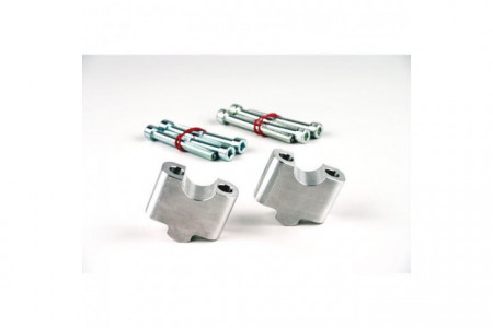 Réhausses 25mm Universelles LSL couleur Aluminium pour guidon de 22mm REF: 121RD25SI