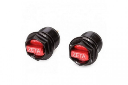 Paire de bouchons de réglages de fourche inferieurs rouge ZETA pour fourche SHOWA REF: ZE6-20020