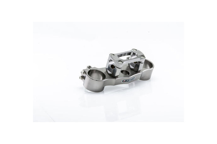 Té supérieur avec Pontet 28.6mm ZETA en Aluminium couleur titane YAMAHA YZF / YZ 125 / 250 / 450 2004 - 2008 REF: ZE11-4122