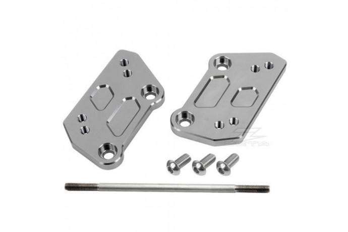 Déport Platines Repose pied ZETA en Aluminium YAMAHA MT25 / MT03 / YZF-R25 / YZF-R3 2015 - 2020 REF: ZS56-2408
