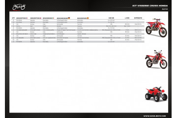 Kit dépannage visserie ATV / Cross / Enduro / Trial HONDA