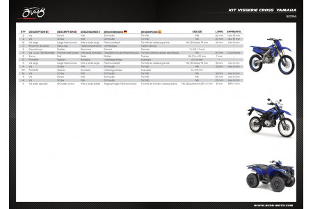 Kit Intermédiaire visserie ATV / Cross / Enduro / Trial YAMAHA
