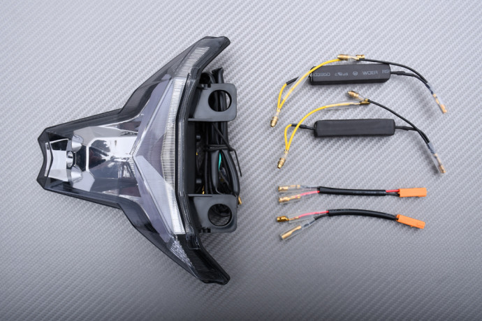 Piloto trasero LED "Plug & Play" con intermitentes integrados KAWASAKI ZX6R / ZX10R / Z400 / Z1000 2014 - 2023