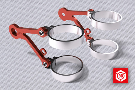 Staffe di fissaggio fari per forcelle con diametro da 37 a 55 mm Design 2 - UNIK By AVDB
