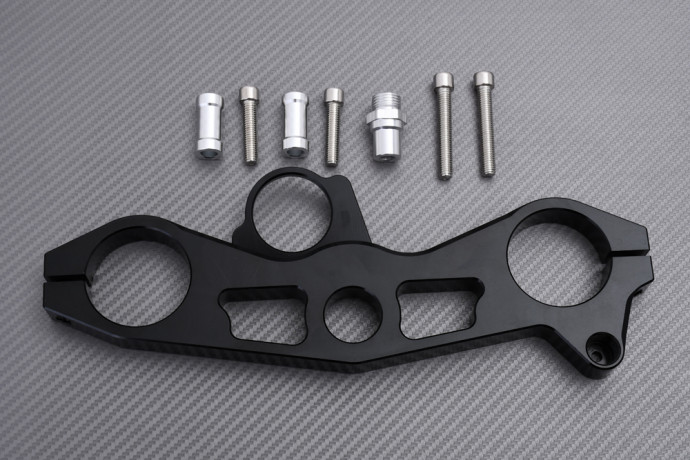 Tija de horquilla superior Racing de aluminio tallado en masa KAWASAKI ZX6R 2009 - 2012 Tija de horquilla superior Racing de aluminio tallado en masa KAWASAKI ZX6R 2009 - 2012