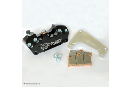 Kit freinage Supermotard / Etrier 4 pistons / Déport d'étrier / Plaquettes de frein MOTO MASTER