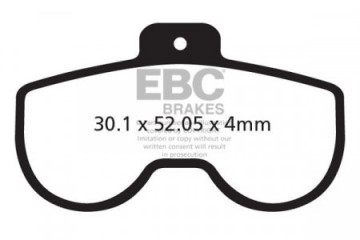 Plaquettes de frein vélo EBC ALLIGATOR GATORBRAKE 6 PISTON / CLARKS CLIM 8 REF : CFA383