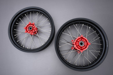 Paire de Jantes Avant Arrière 17'' / 17'' Supermotard HONDA CRF / CR 125 / 250 / 450 R 2002 - 2013