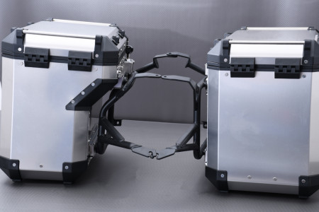 Pareja de Maletas laterales 110L en aluminio + kits de fijaciones específicas BMW R1200GS / R1250GS / ADVENTURE 2013 - 2023