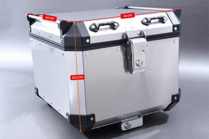 Valise Top Case en aluminium + kit de fixations spécifique SUZUKI VSTROM DL 650 / XT 2017 - 2024 Valise Top Case en aluminium + kit de fixations spécifique SUZUKI VSTROM DL 650 / XT 2017 - 2024