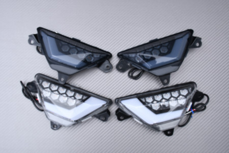 Paire de clignotants avant LED Double Fonction KAWASAKI ZX6R / NINJA 300 / 400 / 500 / 650 / Z1000SX / ER6F 2012 - 2024