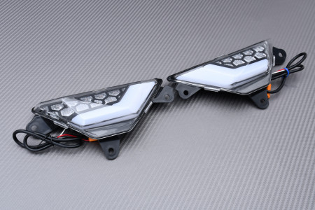 Paire de clignotants avant LED Double Fonction KAWASAKI ZX6R / NINJA 300 / 400 / 500 / 650 / Z1000SX / ER6F 2012 - 2024