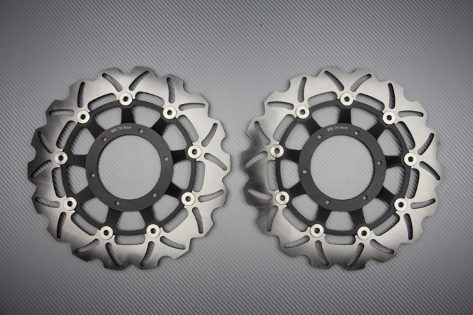 Paire de Disques wave 296 mm avant HONDA CBR 600 F / FS / HORNET 900 2001 - 2007 Paire de Disques wave 296 mm avant HONDA CBR 600 F / FS / HORNET 900 2001 - 2007