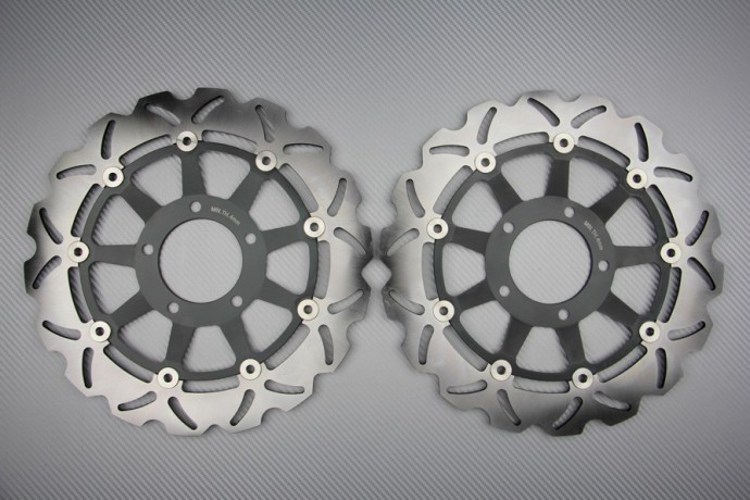 Pair of front Wave brake discs 320 mm TRIUMPH SPRINT ST / DAYTONA / SPEED TRIPLE 955 / 1050 2002 - 2010 Pair of front Wave brake discs 320 mm TRIUMPH SPRINT ST / DAYTONA / SPEED TRIPLE 955 / 1050 2002 - 2010