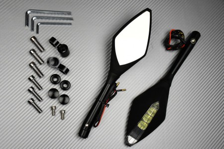 Paire de Rétroviseurs Alu / Plastique avec clignotants intégrés