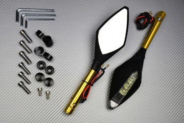 Pair of Aluminum / Plastic Rearview Mirrors with Integrated Turn Signals