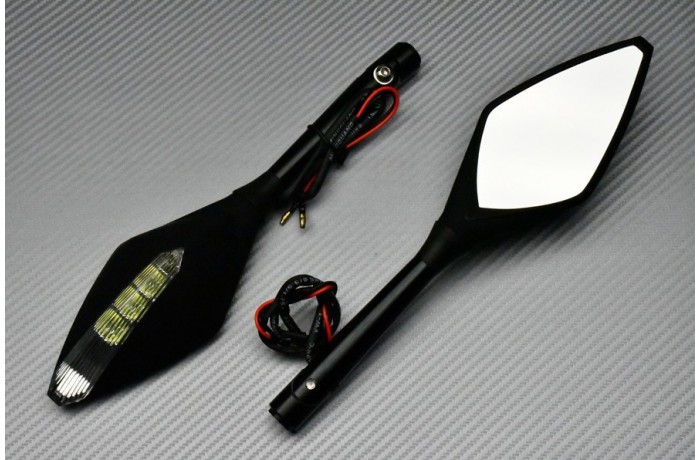 Pair of Aluminum / Plastic Rearview Mirrors with Integrated Turn Signals Pair of Aluminum / Plastic Rearview Mirrors with Integrated Turn Signals