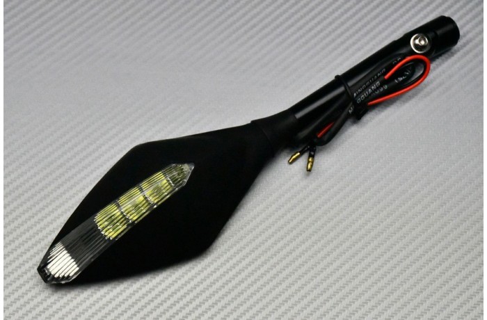 Coppia di retrovisori in alluminio / Plastica con indicatori di direzione integrati Coppia di retrovisori in alluminio / Plastica con indicatori di direzione integrati
