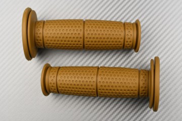Coppia di manopole in gomma marrone - Design Café Racer