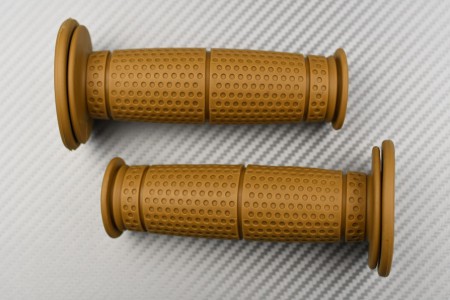 Coppia di manopole in gomma marrone - Design Café Racer