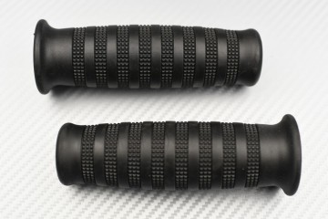 Paire de Poignées Caoutchouc Noires - Style Café Racer