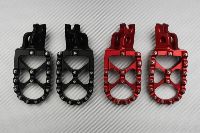 Coppia pedane poggiapiedi ergal motocross anodizzato / Molti HONDA CRF