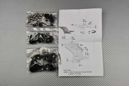 Kit Tornillería Carenados Completos Kawasaki Ninja 250 250R 2008 - 2012